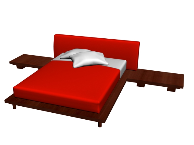 Modern design Bed free 3d model download — 3D model download