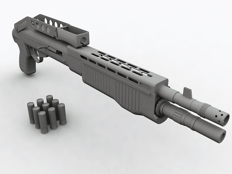 Spas-12 Shotgun free 3d model download — 3D model download