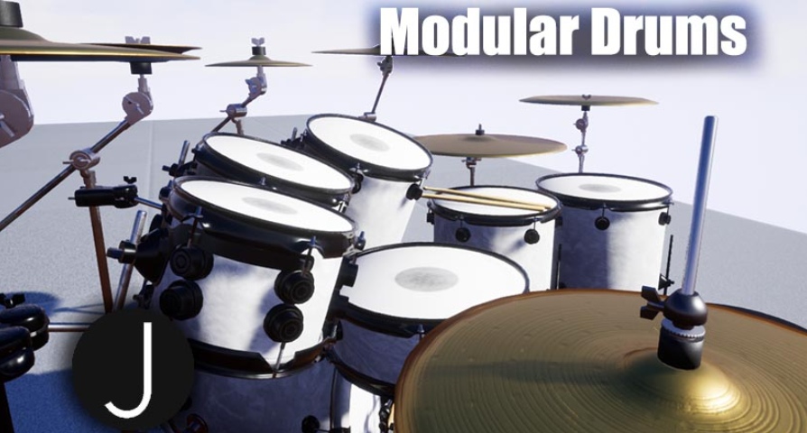 Modular Drums Pack  unreal engine 4  asset download — 3D model download