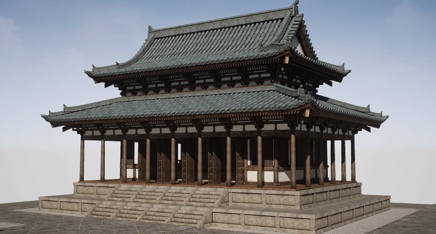 Japanese Modular Temple  unreal engine 4  asset download — 3D model download