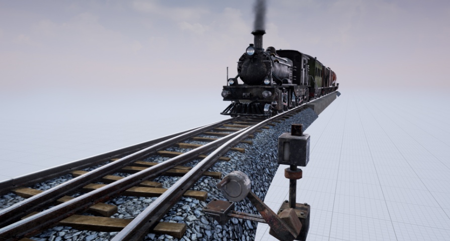 Old Train Set  unreal engine 4  asset download — 3D model download