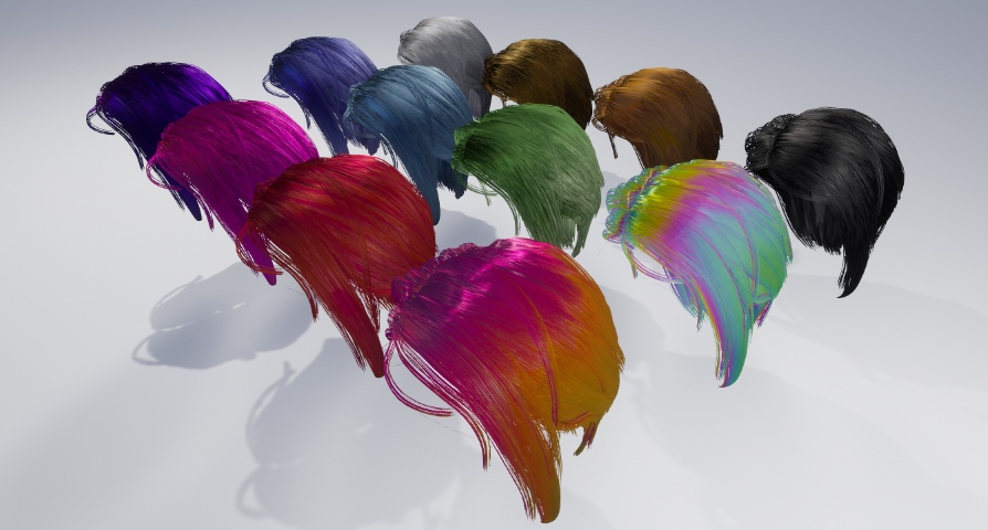 Stylised Hair Shader  unreal engine 4  asset download — 3D model download
