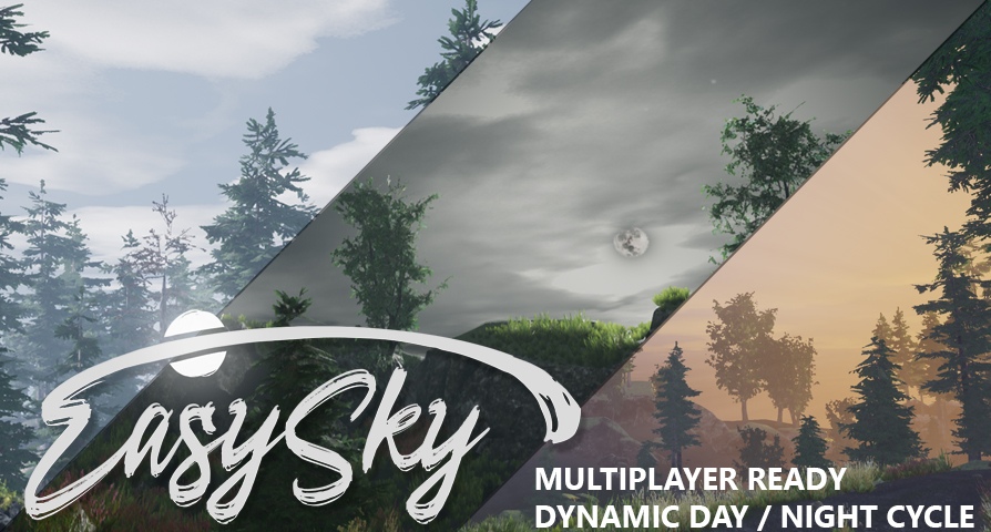 EasySky Multiplayer Ready Dynamic Day / Night Cycle unreal engine 4  asset download — 3D model download