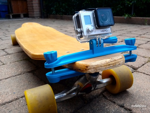 Longboard clamp for GoPro camera free 3d print model download — 3D model download