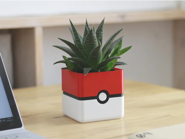 Pokemon Planter ? Pokeball Minimal Planter free 3d print model download — 3D model download