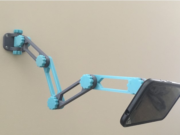 Articulating, Wall-Mounted, Magnetic Phone Mount free 3d print model download — 3D model download