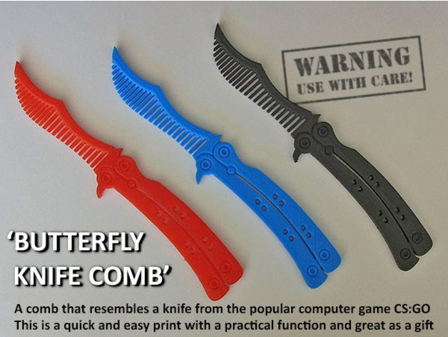 Butterfly Knife Comb free 3d print model download — 3D model download