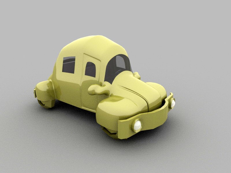 Cute Cartoon Car free 3d model download — 3D model download