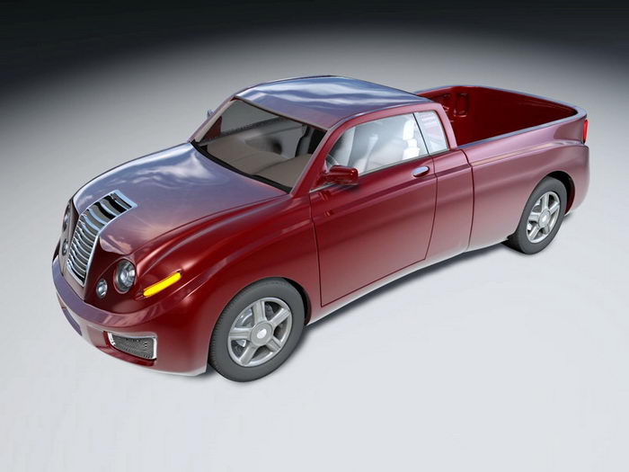 Red Pickup Truck free 3d model download — 3D model download