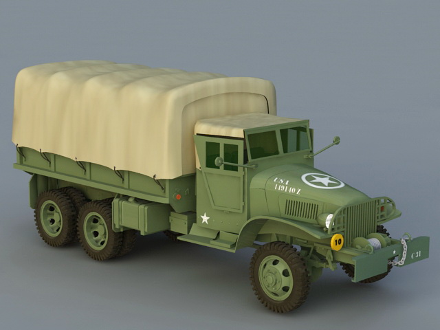 GMC Army truck free 3d model download — 3D model download