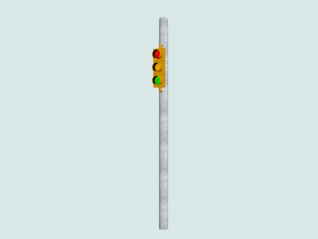 Three lamp public transport traffic light 3d model download — 3D model download