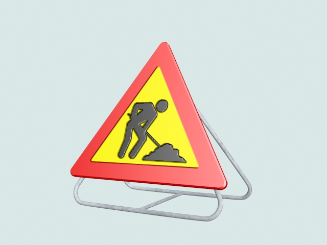 Road construction sign 3d model download — 3D model download
