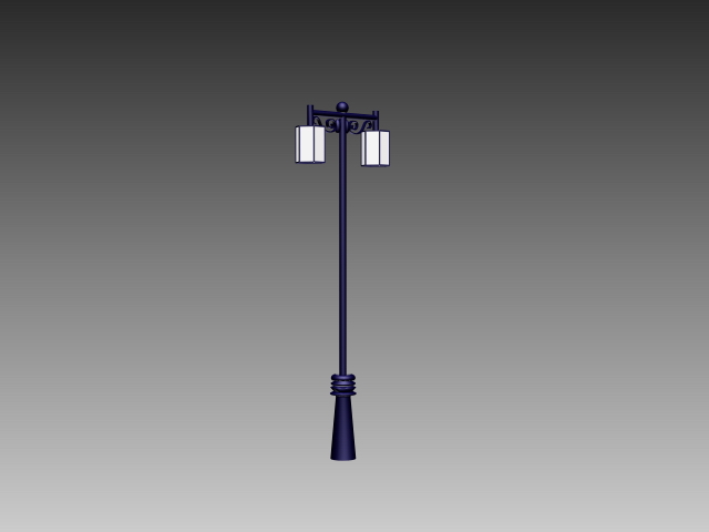Double head street lamp 3d model download — 3D model download