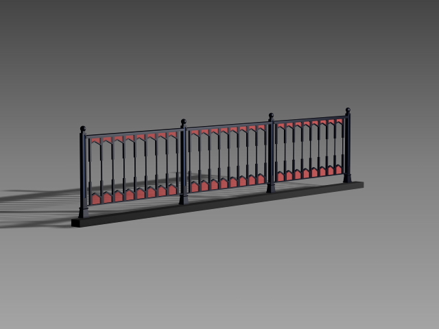 City road fence 3d model download — 3D model download
