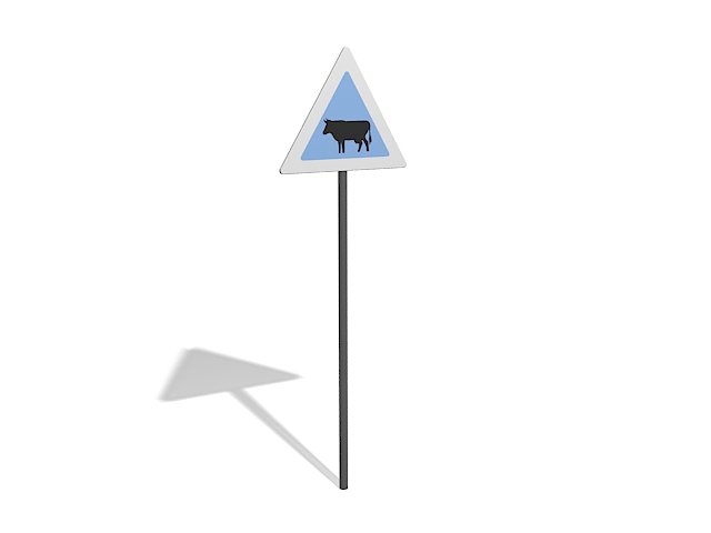 Wild animal warning sign 3d model download — 3D model download