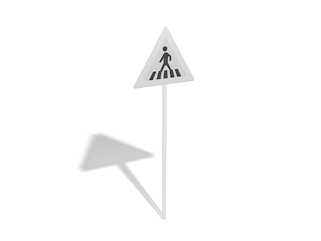 Pedestrian crossing sign 3d model download — 3D model download