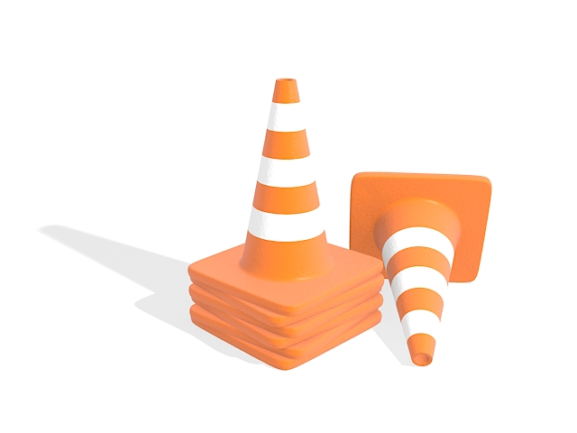 Orange traffic cones 3d model download — 3D model download