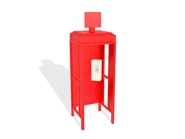 Red telephone box 3d model download — 3D model download