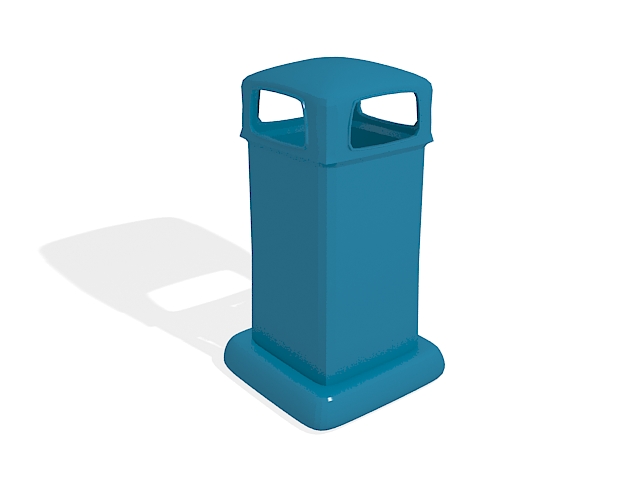 Blue waste bin 3d model download — 3D model download