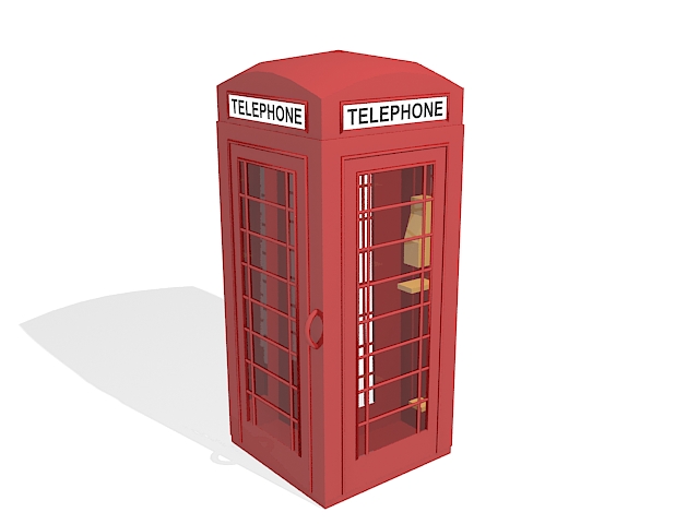 Red telephone booth 3d model download — 3D model download