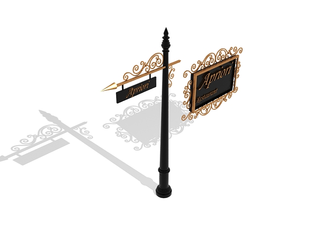 Vintage street sign 3d model download — 3D model download