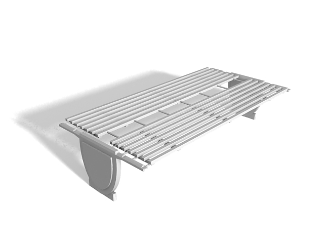 Metal street bench 3d model download — 3D model download