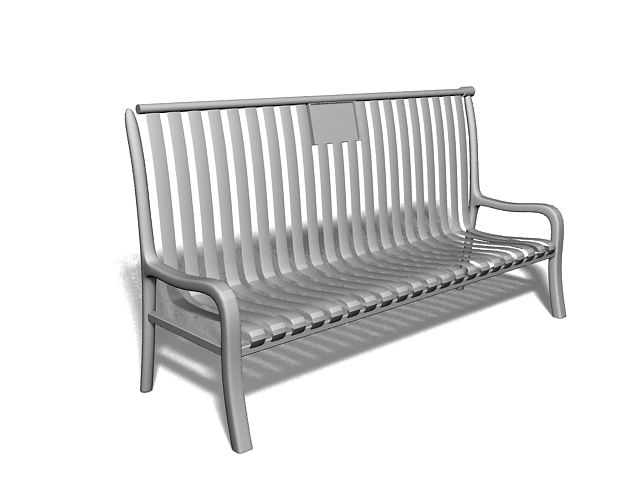 Outdoor metal bench 3d model download — 3D model download