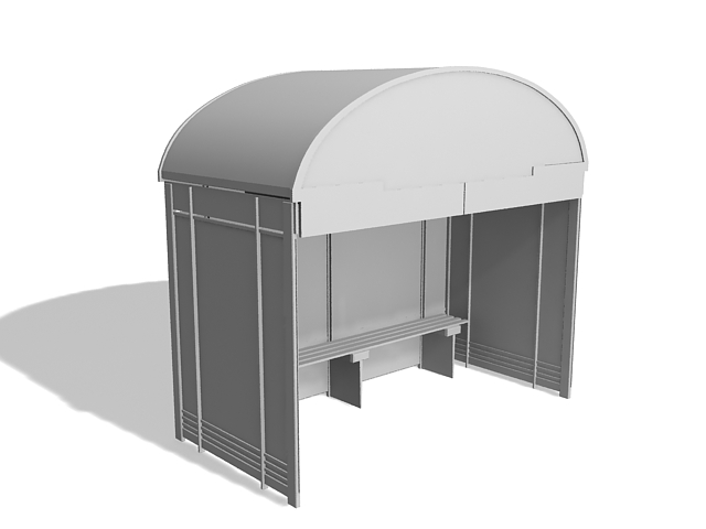 Bus stop shelter design 3d model download — 3D model download