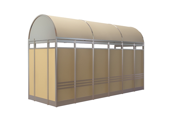 Bus shelter design 3d model download — 3D model download