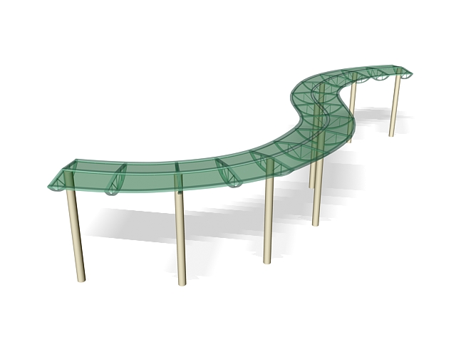 Glass park pergola 3d model download — 3D model download