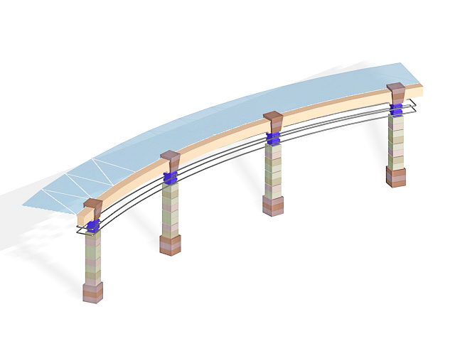 Curved glass pergola structures 3d model download — 3D model download