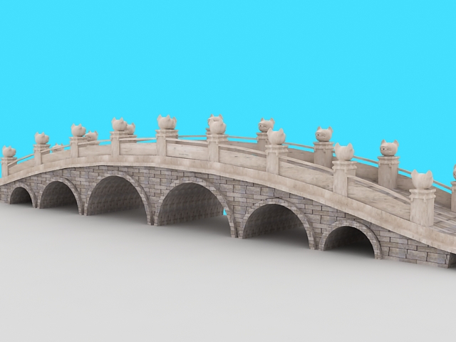 Ancient Chinese bridge 3d model download — 3D model download