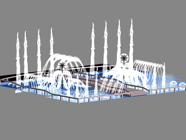 Musical water fountain 3d model download — 3D model download