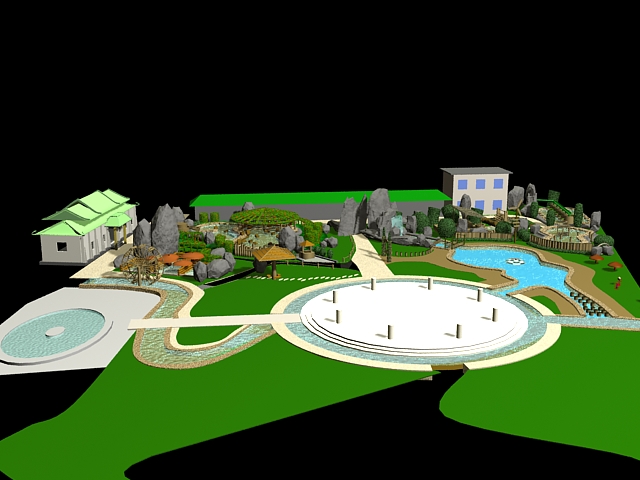 Small park landscaping ideas 3d model download — 3D model download