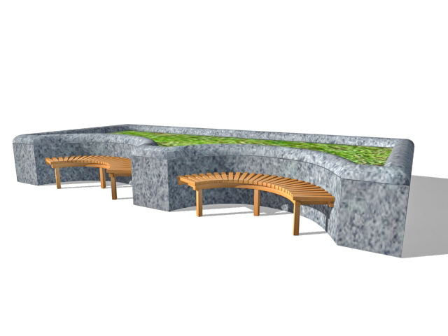 Street and park furniture 3d model download — 3D model download