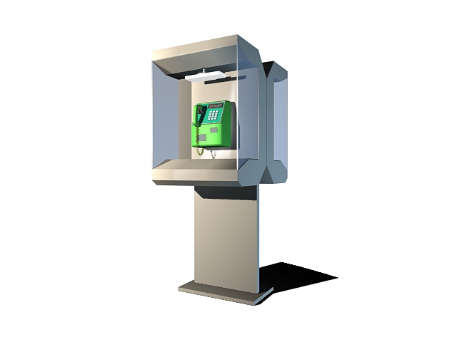 Public telephone kiosk 3d model download — 3D model download