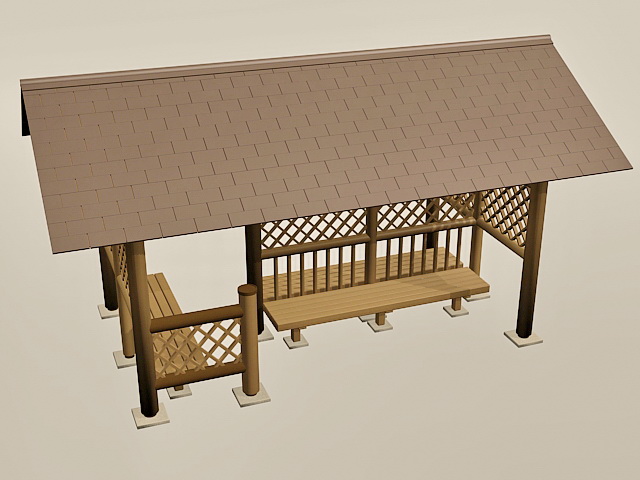 Bus stop shelter design 3d model download — 3D model download