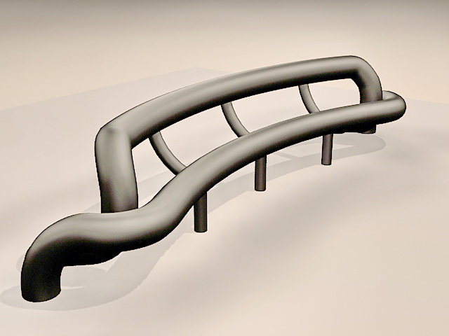 Steel tube bench 3d model download — 3D model download