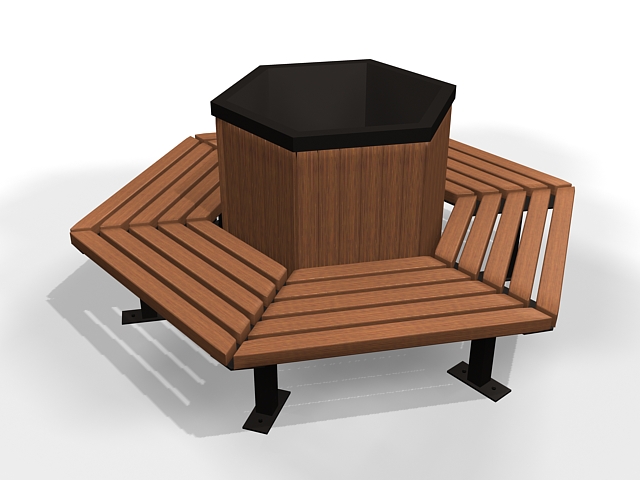Hexagon shaped bench 3d model download — 3D model download