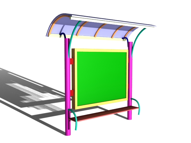 Bus stop with roof 3d model download — 3D model download