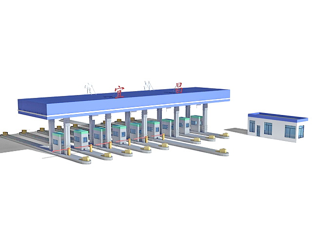 Highway toll booth 3d model download — 3D model download