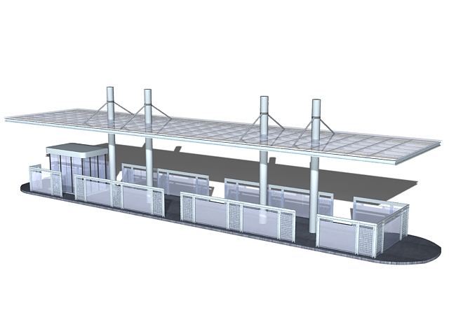 Station bus shelter 3d model download — 3D model download