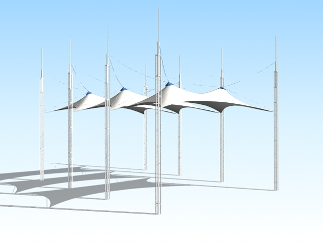 Tensile shade structures 3d model download — 3D model download
