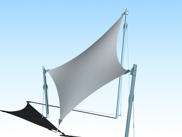 Tensile fabric canopy 3d model download — 3D model download