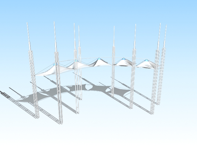 Entrance gate tensile canopy 3d model download — 3D model download