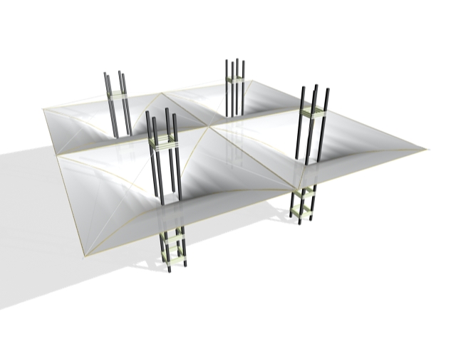 Tensile shades structure 3d model download — 3D model download