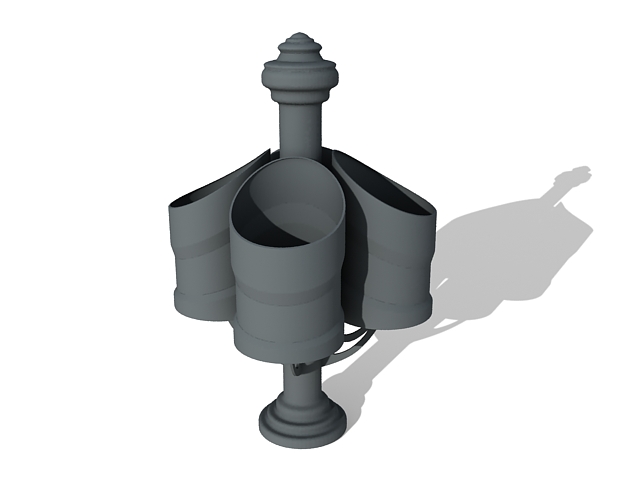 Steel trash can containers 3d model download — 3D model download