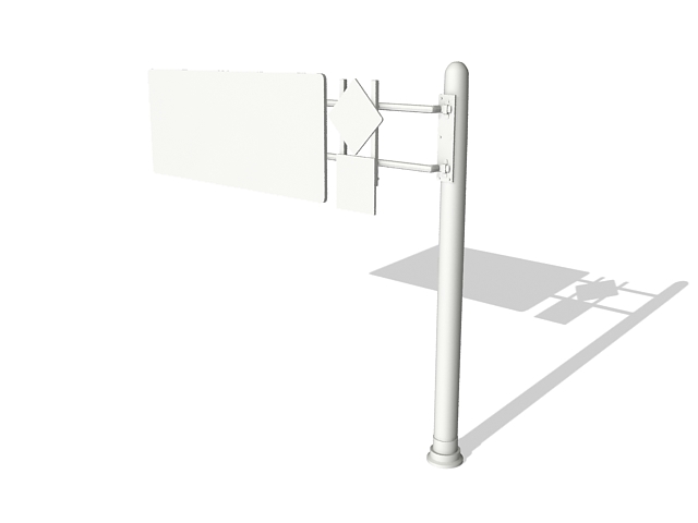 Street sign with pole 3d model download — 3D model download