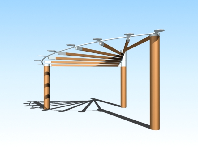 Pergola shade structure 3d model download — 3D model download