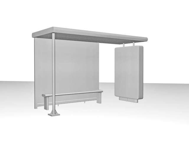 Bus stop structure 3d model download — 3D model download